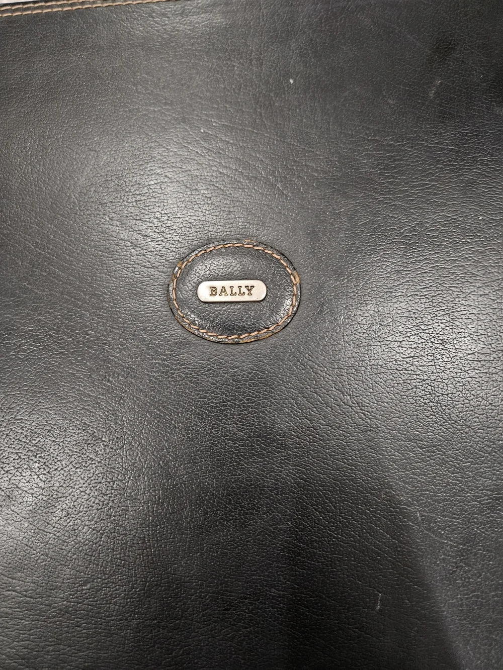 Bally Classic Black Leather Briefcase with Gold Hardware